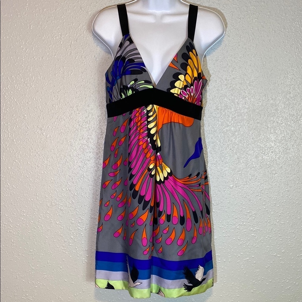 Tibi Black and Gray Mini Y2K Babydoll Dress